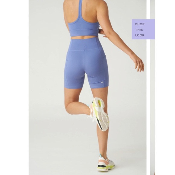 Le Ore Lucca Set: Smokey Amethyst High Rise Pocket Short + Racer Back Bra $136 - Picture 6 of 16